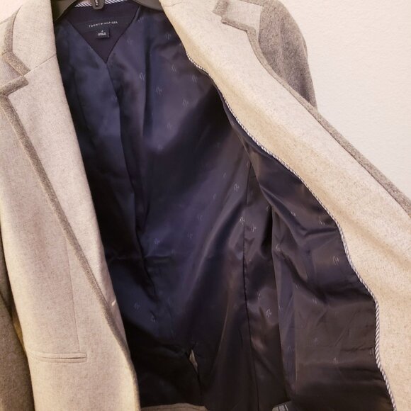 Tommy Hilfiger Grey Color Blocked One Button Wool Blend Blazer Size 2 EUC - Picture 9 of 12